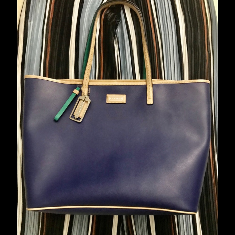 Coach Blue Leather Tote